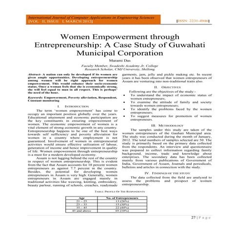 Case studyWomen Empowerment through Entrepreneurship: A Case Study of ...