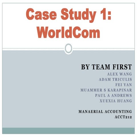 Case study of WorldCom