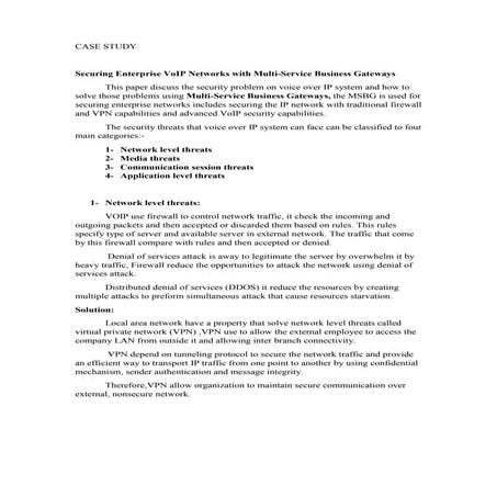 Case study about voip