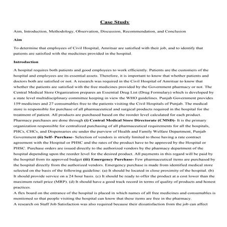 Staff Job Satisfaction and Patient Satisfaction survey in Civil Hospital of A...