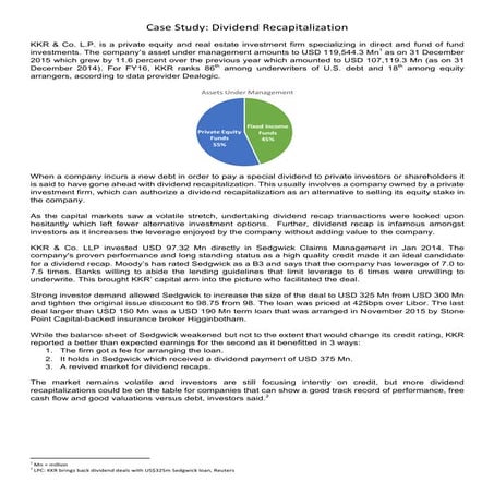 Dividend Recapitalisation