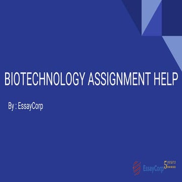 Biotechnology Assignment Help