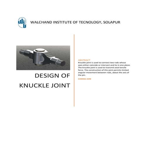 JAVA Case study on Design of Knuckle Joint | PDF