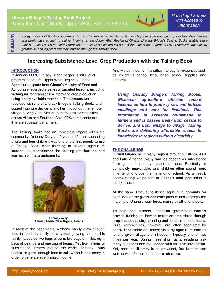 Case Study Agriculture