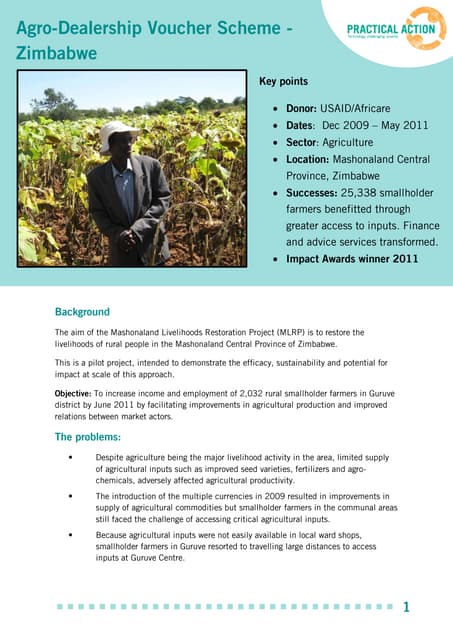 Case Study - Agro-Dealership Voucher Scheme in Zimbabwe