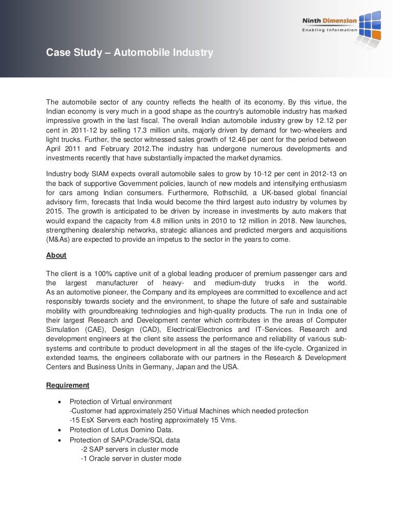 Case study automobile