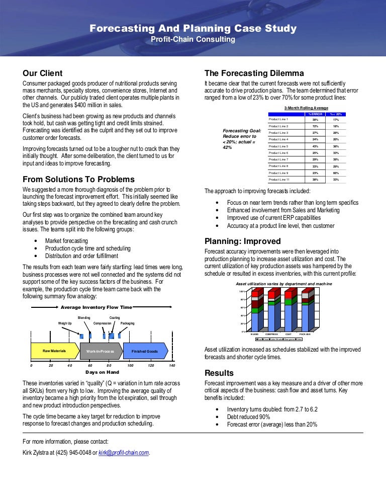 Forecasting case study with solution image