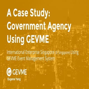 GEVME Case Study: Government Agency Using GEVME Event Management Platform