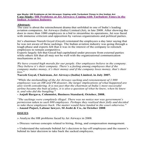 Case study  jet airways