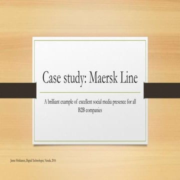 Case study - Maersk Lines
