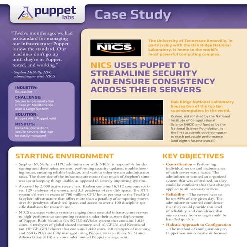 NICS Puppet Case Study
