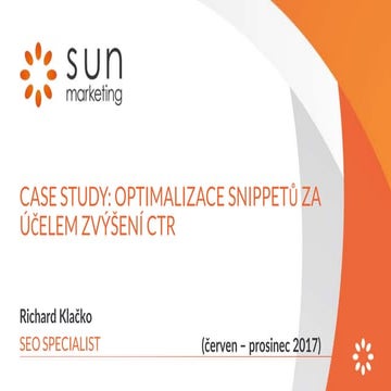 Case study - Optimalizace snippetů za účelem zvýšení CTR (Čtvrtkon)