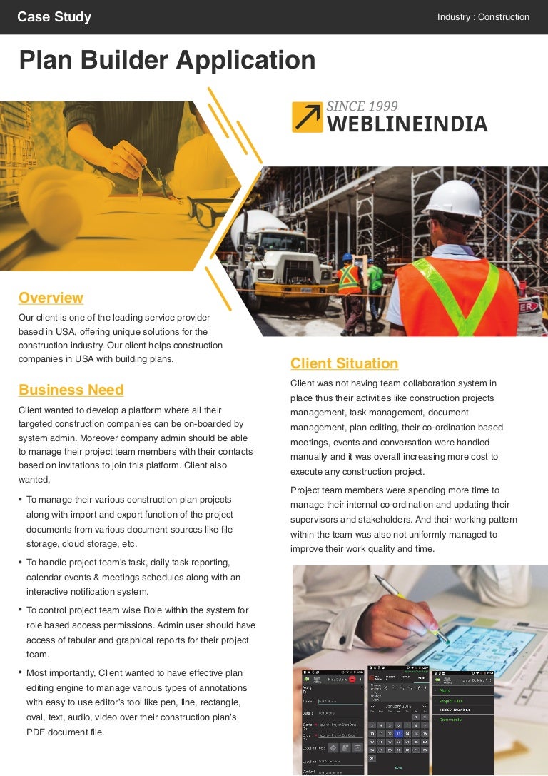 Plan Builder Application Case Study for Construction Industry