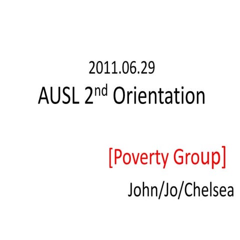 Participants' Topic Group Presentation: Poverty (Taiwan)