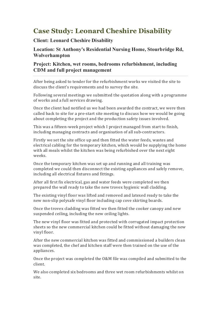 Case Study Residential Nursing Home Refurbishment