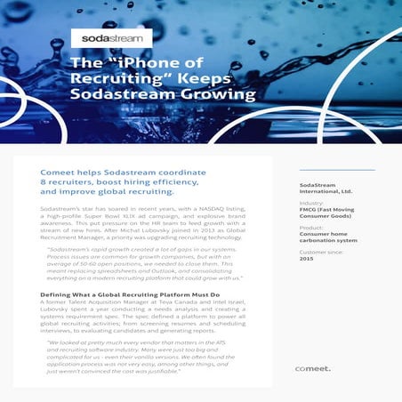 Case Study: Sodastream's Global Recruiting Runs on Comeet | PDF