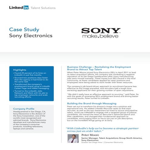 Case study   sony electronics 2012