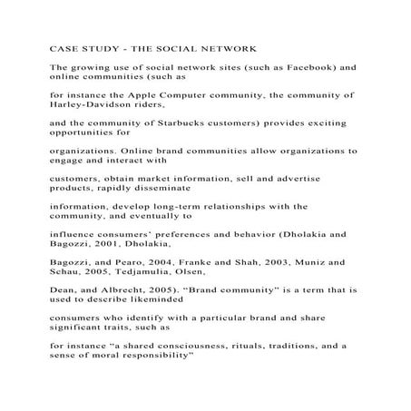 CASE STUDY - THE SOCIAL NETWORKThe growing use of social network.docx
