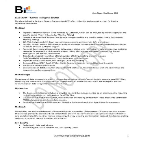 Case Study- HealthCare BPO