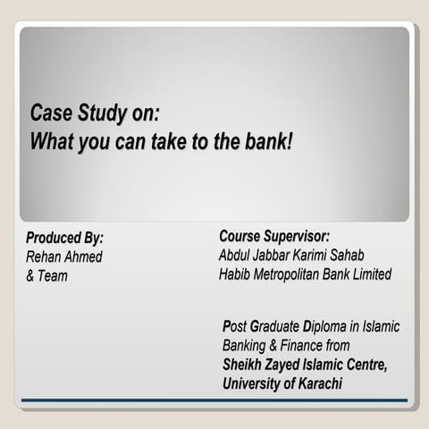 Case study   what you can take to the bank(primary functions)