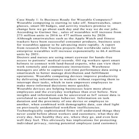Case Study 1 Is Business Ready for Wearable ComputersWearable .docx