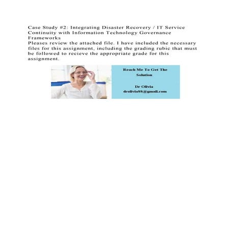 Case Study #2 Integrating Disaster Recovery  IT Service Continuity.docx