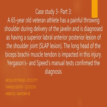 SLAP lesion protocol (MPT).PowerPoint presentation | PPTX