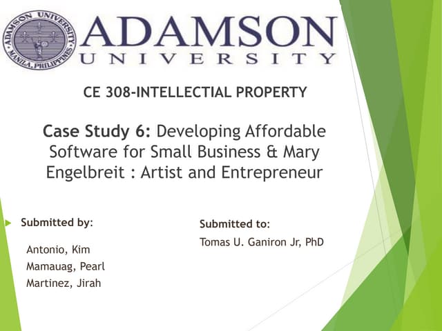 Case Study 6-Developing Affordable Software for Small Businesse & Mary Engelb...