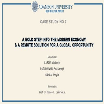 Case Study 7- A Bold Step into the Modern Economy & A Remote Solution for a G...