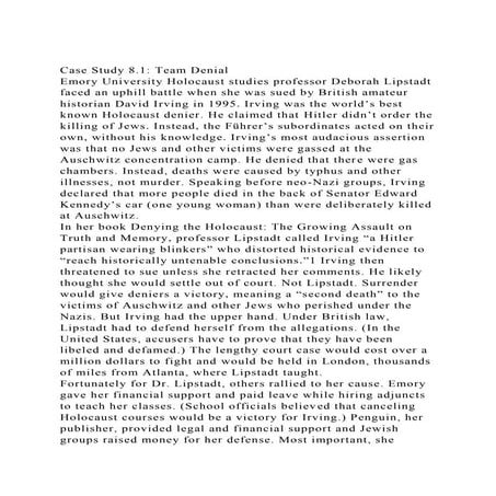 Case Study 8.1 Team DenialEmory University Holocaust studies pr.docx