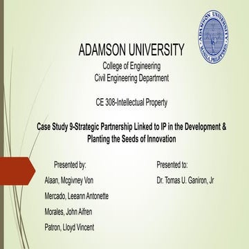 Case Study 9-Strategic Partnership Linked to IP in the Development & Planting...