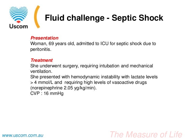 Case study Adult Fluid Challenge Septic Shock