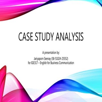 Case Study Analysis for English for Business Communication