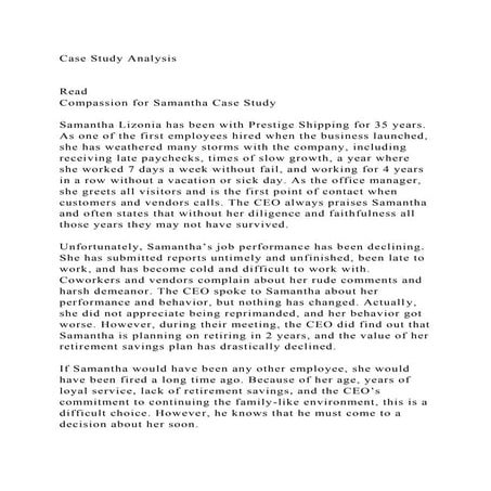 Case Study AnalysisRead Compassion for Samantha Case Study.docx