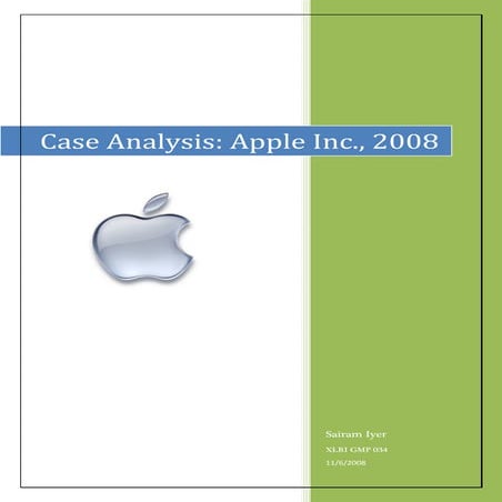 Case Study Apple Inc. 2008
