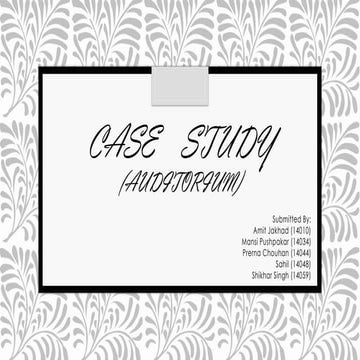 Auditorium Design (Case Study)