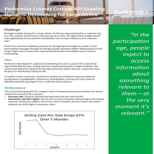 Performics Creates Custom API Enabling Dynamic Decisioning for Large Airline