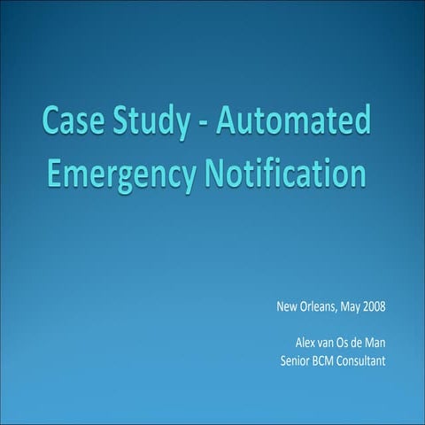 Case Study - Automated Emergency Notification
