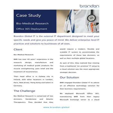 Case study bio medical research_o365 deployment