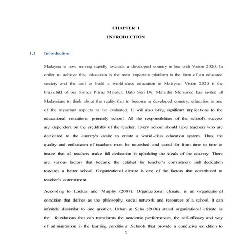 Case study : Organizational Climate