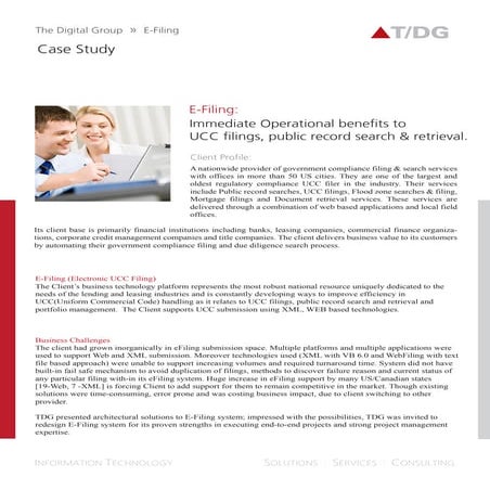 e-Filing: Immediate Operational benefits to UCC filings, public record search...