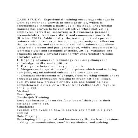 CASE STUDY  Experiential training encourages changes in work beha.docx
