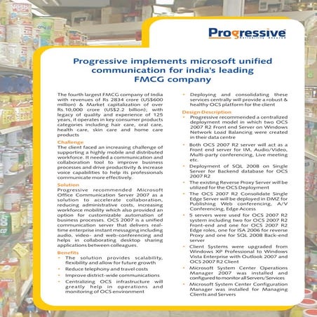 Case study - FMCG Company