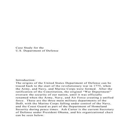 Case Study for theU.S. Department of Defense.docx