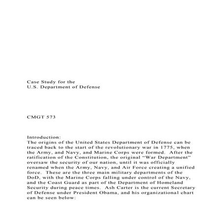 Case Study for theU.S. Department of Defense.docx