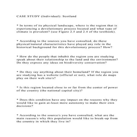 CASE STUDY (Individual) Scotland  In terms of its physical l.docx