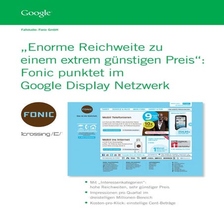 Fallstudie Fonic GmbH: Fonic punktet im Google Display Netzwerk
