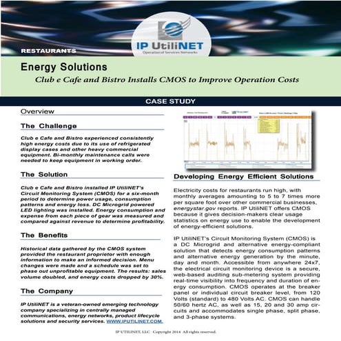 Case Study Restaurant reduces energy use and doubles revenue