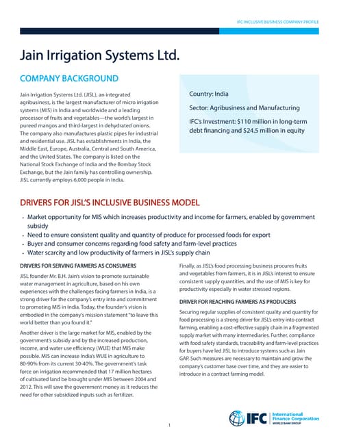 Jain irrigation systems | DOC