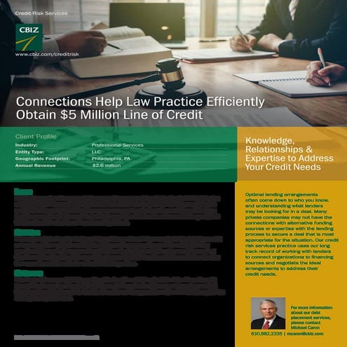 Connections Help Law Practice Efficiently Obtain $5 Million Line of Credit